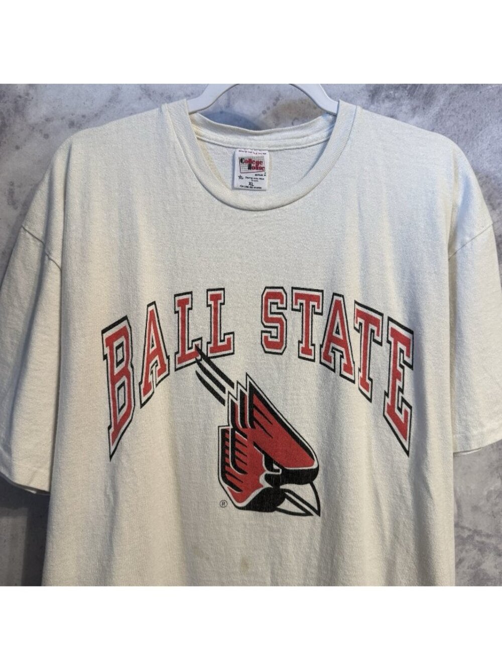 Vintage Ball State University T Shirt Mens XL White College House